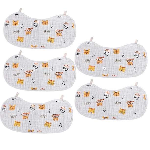 5Pcs Burp Cloths Baby Bibs Muslin Burping Bid for Babies with Cotton Large Towels Extra Absorbent Soft-shape1