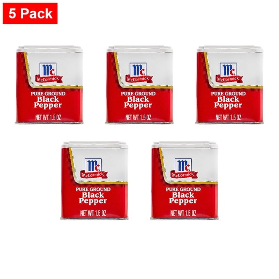 McCormick Pure Ground Black Pepper 1.5 oz - 5 Pack