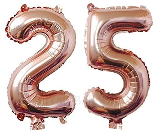 gold birthday number balloons
