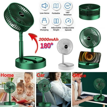 

Portable Fan USB Rechargeable Foldable Table Desk Fan Telescopic Floor 3 Speeds