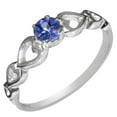 thumbnail image 1 of LBG British Made 9ct White Gold Natural Tanzanite Womens Solitaire Ring - 33 size options - Size 10.75, 1 of 6