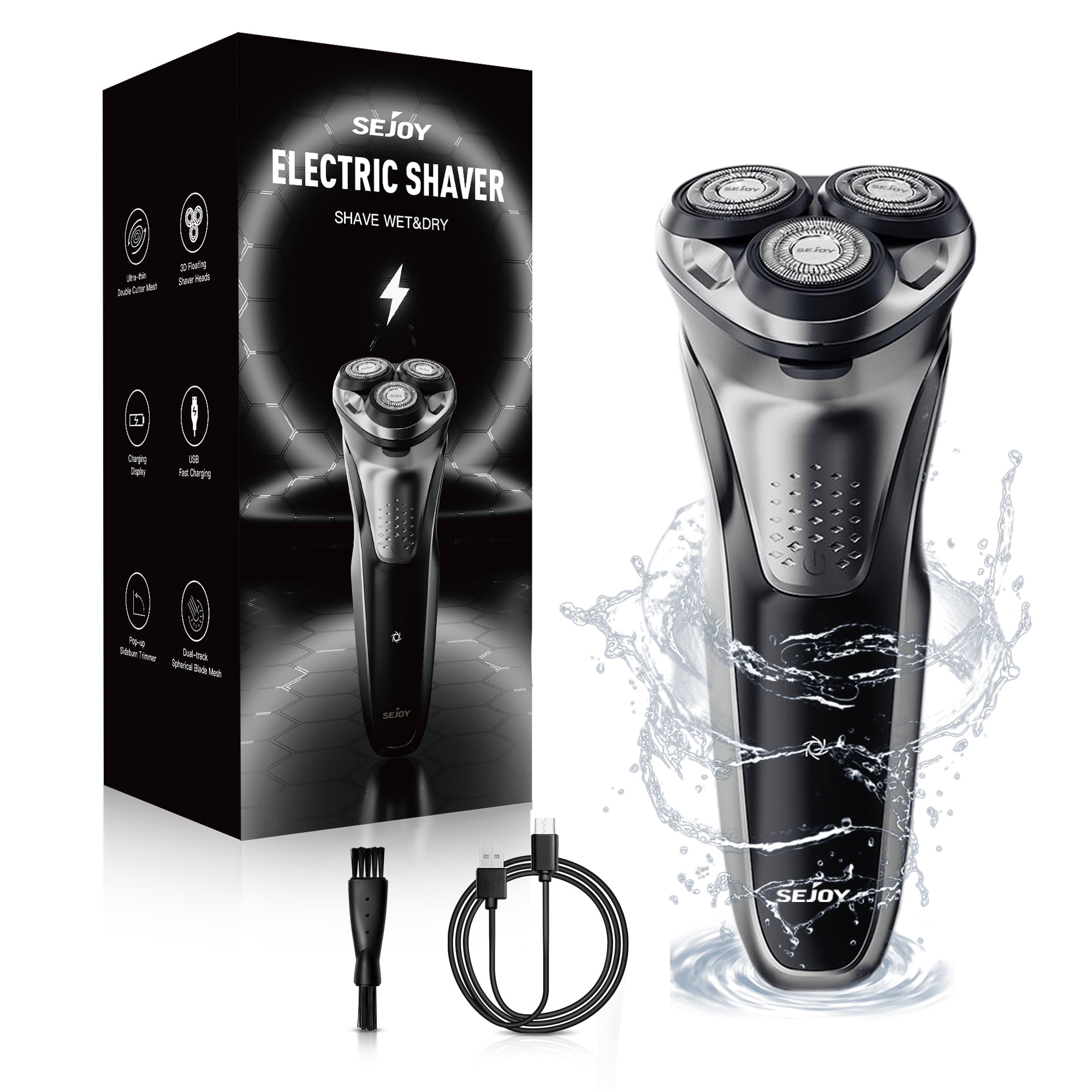 Sejoy Men Electric Razor Shaver for Men Face with PopUp Trimmer,Rechargeable Cordless Electric