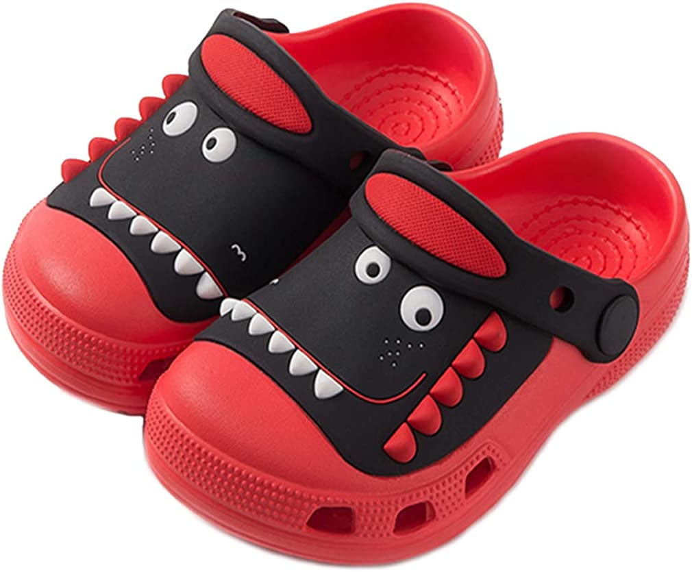 JACKSHIBO Boys Girls Water Sandals Toddler Clogs Closed Toe Sport Sandals Stranger Thing Dinosaur Clogs 
