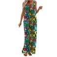 thumbnail image 7 of BangWanChi Womens Jumpsuits Overalls Wide Leg Casual Women's Printed Jumpsuit Casual Button Pocket Sleeveless Wide Leg Trousers, 7 of 7