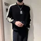 thumbnail image 5 of Sudadera superior Ropa de hombre Camiseta empalmada para hombre Coreano Otoño Cuello redondo Invierno Elasticidad Alta calidad Y2k It Designer F, 5 of 5