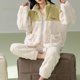thumbnail image 3 of Conjunto de pijama de franela gruesa para Mujer, ropa de dormir de terciopelo con estampado de Panda y lunares, ropa de casa Kawaii, para invierno, 3 of 5