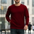 thumbnail image 2 of VBTAPA Crewneck Sweatshirt for Men Long Sleeve Cotton Blend Pullover Sweatshirts Casual Stylish Tops Wine L, 2 of 8