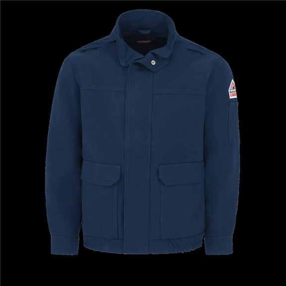 Bulwark JNJ6NV-RG-L Mens Lightweight Nomex FR Lined Bomber Jacket, Navy - Large - Regular