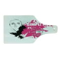 thumbnail image 2 of Fashion Cutting Board, Lady Face with Makeup Simple Design Inspirational Vogue Fashion Theme Art, Tempered Glass Cutting and Serving Board, Wine Bottle Shape, Pale Grey Black Pink, by Ambesonne, 2 of 5