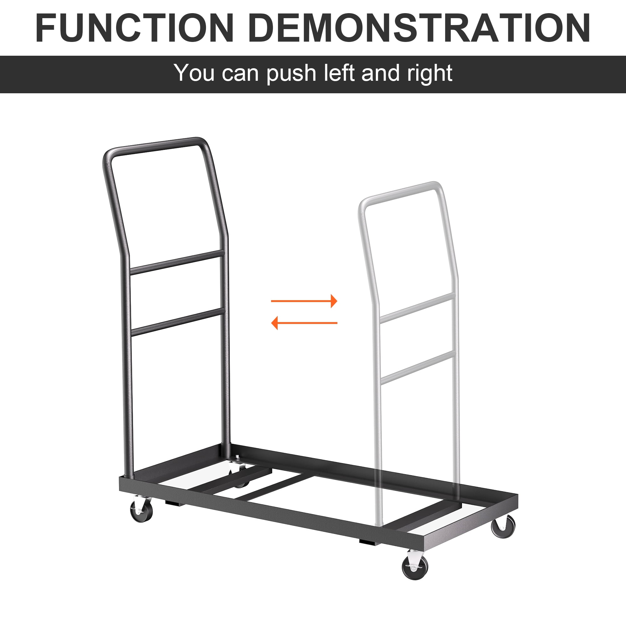 Heavy-Duty Folding Chair Cart with Wheels, 300 lb Capacity, Foldable Steel Hand Truck for 25 Chairs, Ideal for Weddings, Events, and Home Storage
