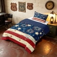 thumbnail image 2 of Manfei Vintage Firework Twin Comforter Sets, Patriotic Star Stripes Bedding Set, Red White Blue, Navy Reversible 2 Pieces, 1 Comforter and 1 Pillowcase, 2 of 6