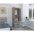 thumbnail image 5 of JERFIT Light Gray Armoire with Doors and Drawers, Freestanding Bedroom Closet Organizer Storage Cabinet, 5 of 7