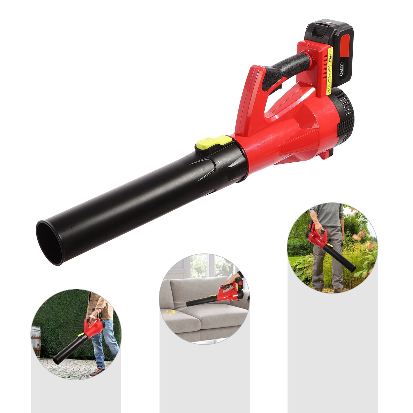 ToppiJoy 110V Portable Leaf Blower, Electric Cordless Handheld Blower with 2*1800 mAh Batteries and Charger, Battery Powered Lightweight Blower for Lawn Care, Yard, Patio, Driveway, Garage
