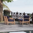 thumbnail image 2 of Modway Marina 4 Piece Outdoor Patio Teak Set in Natural Navy, 2 of 8