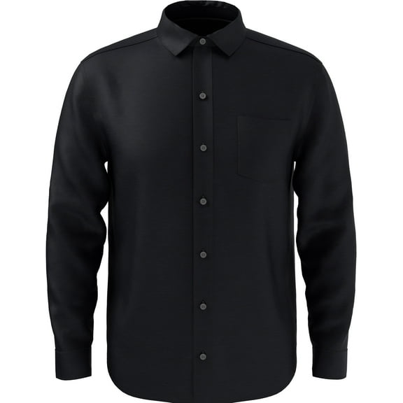 PGA Tour Golf Eco Crossover Knit Long Sleeve Shirt Mood Blue Heather Medium