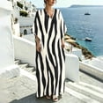 thumbnail image 7 of HAPIMO V Neck Print Batwing Sleeve Kaftan Maxi Dress Women Casual Dress for Beach Black L, 7 of 7