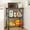 Brown, variant on Rolling Kitchen Microwave Cart - 3 Tier Microwave Table Stand with Storage Basket and Hooks, Kitchen Utility Cart on Wheels, Coffee Cart Shelf Rack Organizer for Living Room Office, Balcony