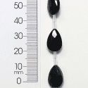 Drops Vintage Glass Bead Strand - Expo Int'l Teardrop Faceted Glass Bead 8 Inch Strand