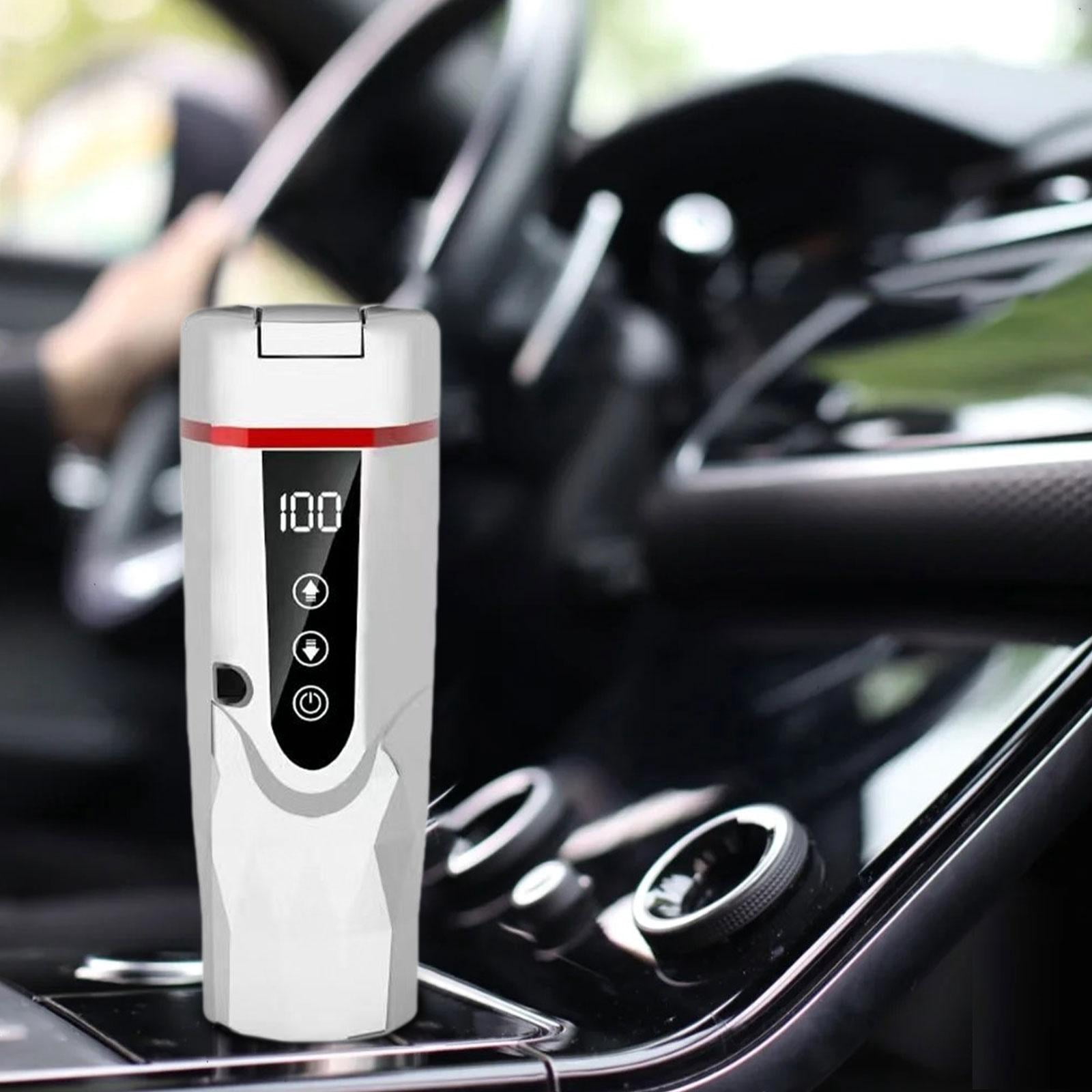 Fiocias 12 V 24 V Car Heated Mug Car Electric Kettle for Brewing Coffee Milk RV White