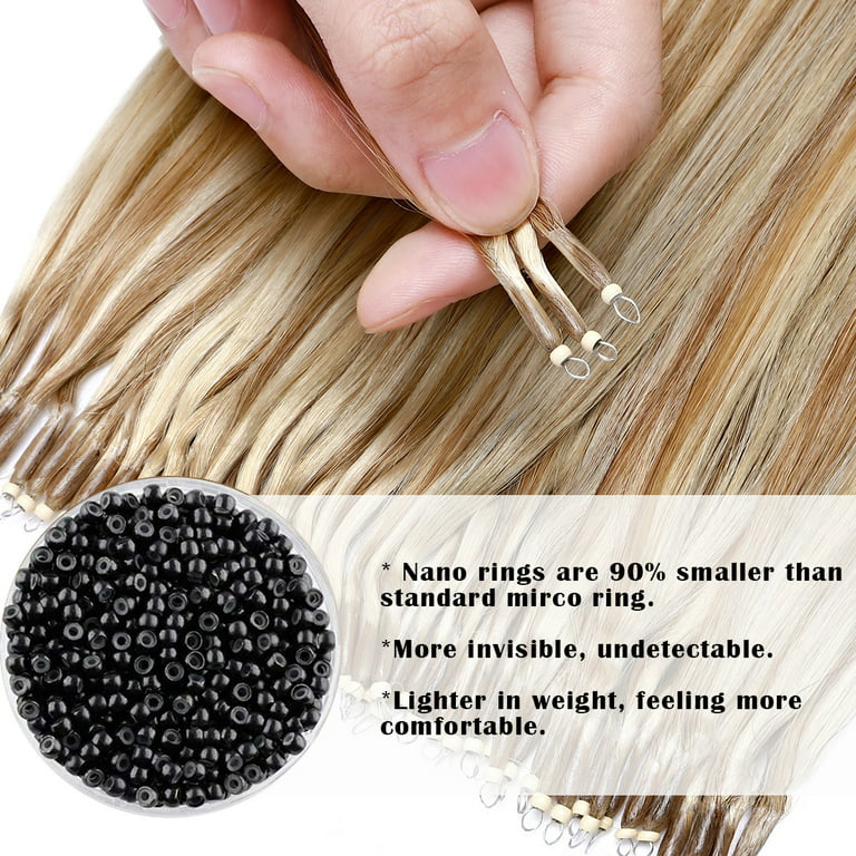  Yuxung 2500 Pcs Hair Extensions Micro Rings Links Beads and 5  Rolls Hair Extensions Sewing Thread and 10 Pieces C/J/I Needles Hair  Extension Kit for Human Hair Extensions Hand Sewing
