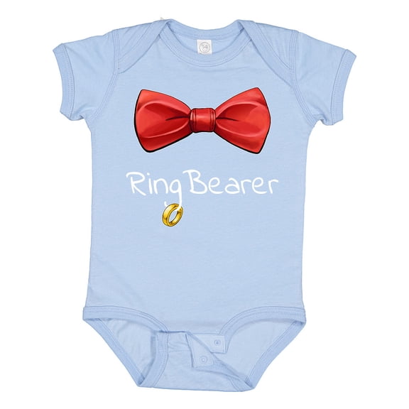 Inktastic Ring Bearer- red bow tie Boys or Girls Baby Bodysuit