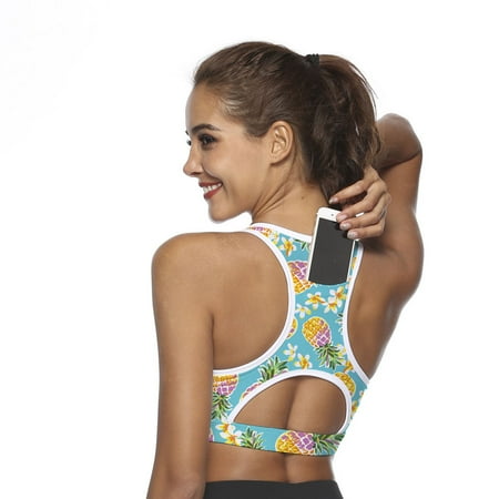 

Himiway Nursing Bras Women One Piece Sport Bra Breathable Fittness Colorfulforwomenworkout Tops for Women Yoga Bra with Pocket Multicolor M