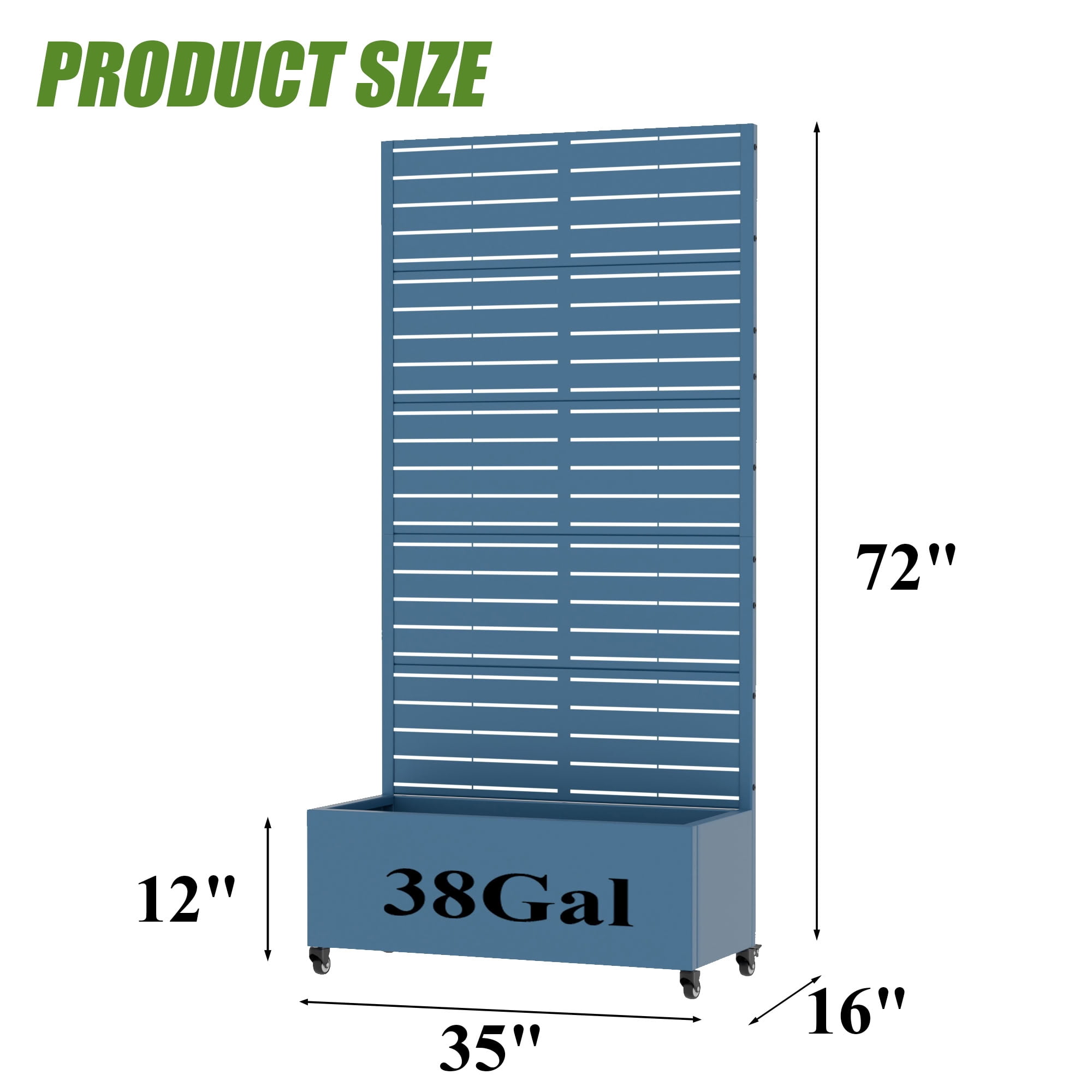 MAYEERTY 72*35in Outdoor Metal Planter Box, Sun Block Outdoor Planter, Heavy Duty Garden Planter for Patio, Balcony, Backyard