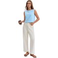 thumbnail image 7 of DARING DIVA Women's Gingham Summer Crop Tank Tops Button Back Sleeveless Shirts XL Blue, 7 of 7
