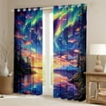 thumbnail image 2 of Manfei Multicolor Aurora Curtains Pack of 2 (42x84 Each),Galaxy Starry Sky Curtains Blackout,Orange Sunset Bedroom Curtains For Men Women,Super Cozy Room Decor, 2 of 6