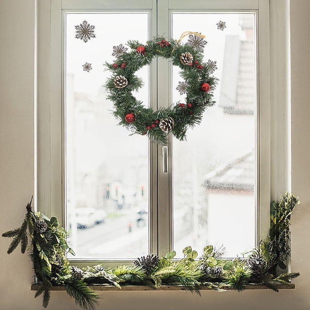 Xihbxyly Artículos En Exceso Liquidación Todo Corona Navideña de 7,8 Pulgadas de Diámetro, Corona de Invierno Destinada a Interiores, Exteriores, Paredes Del Hogar, Ventanas, Festivales Decorativos.