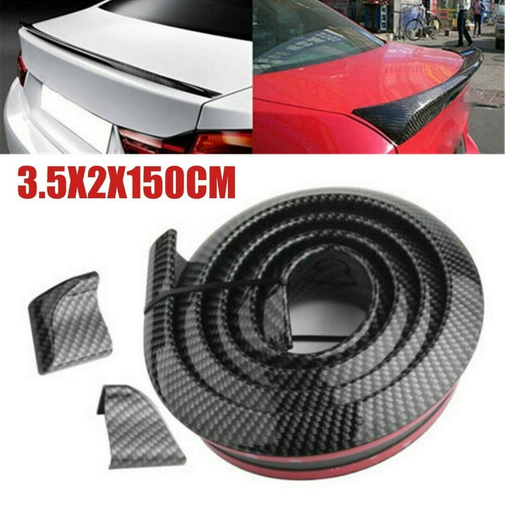 1.5M Carbon Fiber Universal Car Spoiler Rubber Rear Roof Trunk Molding