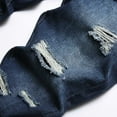 thumbnail image 6 of Jeans for Men Men's Premium Straight Fit Denim Western Jeans Mens Regular Fit Ripped Jeans Men Casual Denim Pants with Holes, M&Dark Blue, 6 of 8