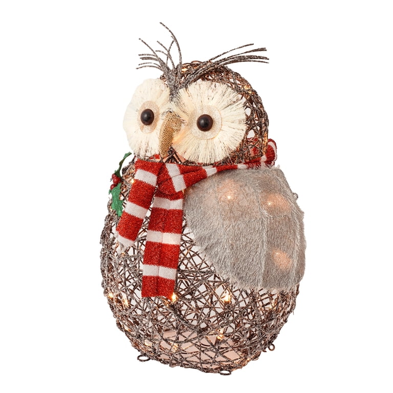 RJ Legend Christmas Decoration, Rattan Lighting – Owls Family Set
