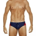 thumbnail image 3 of Men's Racing Stripes Swim Briefs Water Sports Swimwear, 3 of 21