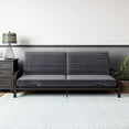 Mainstays Metal Arm Futon, Black Metal Frame with Grey Mattress