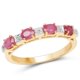 thumbnail image 1 of 14K Yellow Gold Plated 0.91 Carat Genuine Ruby and White Diamond .925 Sterling Silver Ring QJ Model, 1 of 4