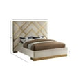 thumbnail image 3 of Meridian Furniture Vector Rich Velvet Queen Bed in Cream, 3 of 5
