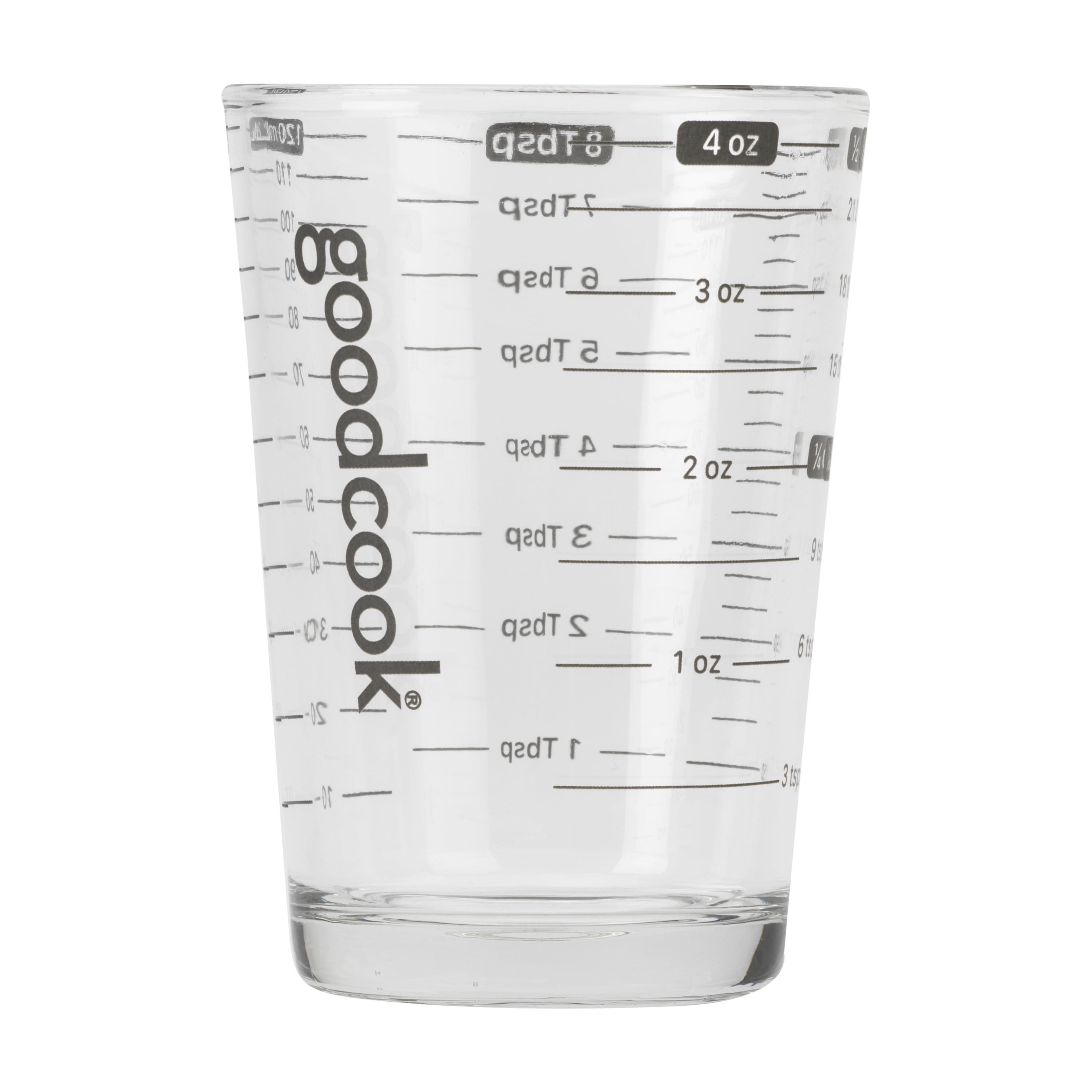 (3 pack) GoodCook 4 oz Liquid Measuring Glass with Clear Markings and Counter Display