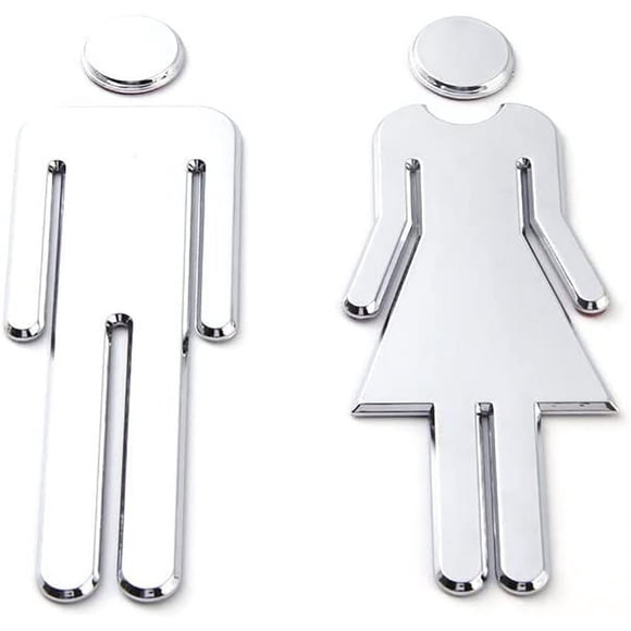 Jinsinto Women and Men Door Plate, Toilet Sign, WC Sign, WC Symbols Men Women Toilet Sign v125*40*4mm