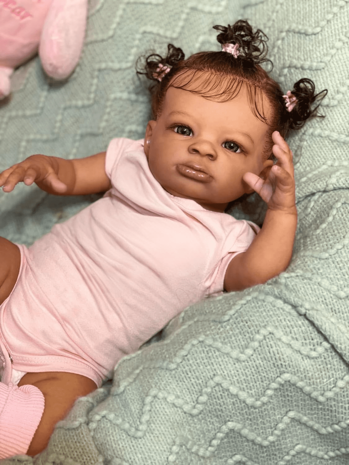 Realistic Reborn Baby Dolls Black Girl 20 Inch African American Newborn Baby Doll, Lifelike Weighted Soft Body, Gift for Kids  Age 3+