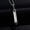 thumbnail image 3 of Colgante de píldora de ceniza de botella de acero inoxidable con de budista vintage - Plata Hugo Collar de urna conmemorativa, 3 of 7
