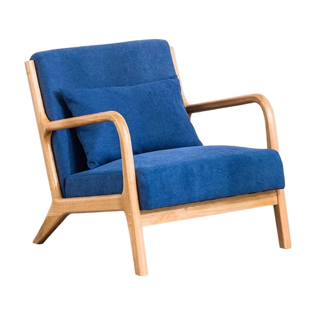 Sofá Individual Con Almohada, Asiento De Salón, Silla Decorativa Para Oficina, Sala De Estar, Hogar, Azul