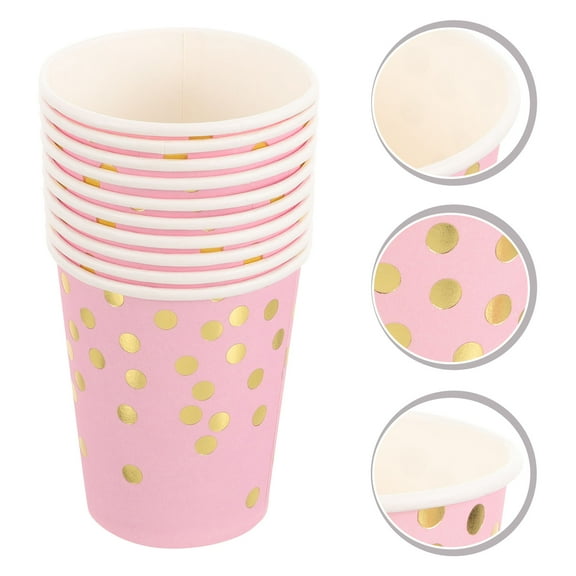 MLINS 20pcs Gold Stamping Dot Paper Cups Disposable Paper Cups Birthday Party Supplies