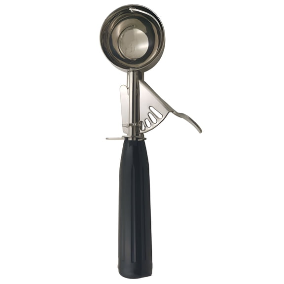 ACDANC 1 Ounce Ice Cream Scoop with Trigger,Stainless Steel Portion Cookie Scoop with Thumb Trigger for Cookie Dough Cupcake Batter Baking Ice Cream Scoop Stainless Steel,Black