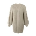 thumbnail image 6 of Lovskoo 2024 Cardigan Sweaters for Women Plus Size Open Front Trendy Comfortable Solid Color Loose Long Sleeve Knitted Coat Oversized Winter Outerwear Tops Beige, 6 of 6