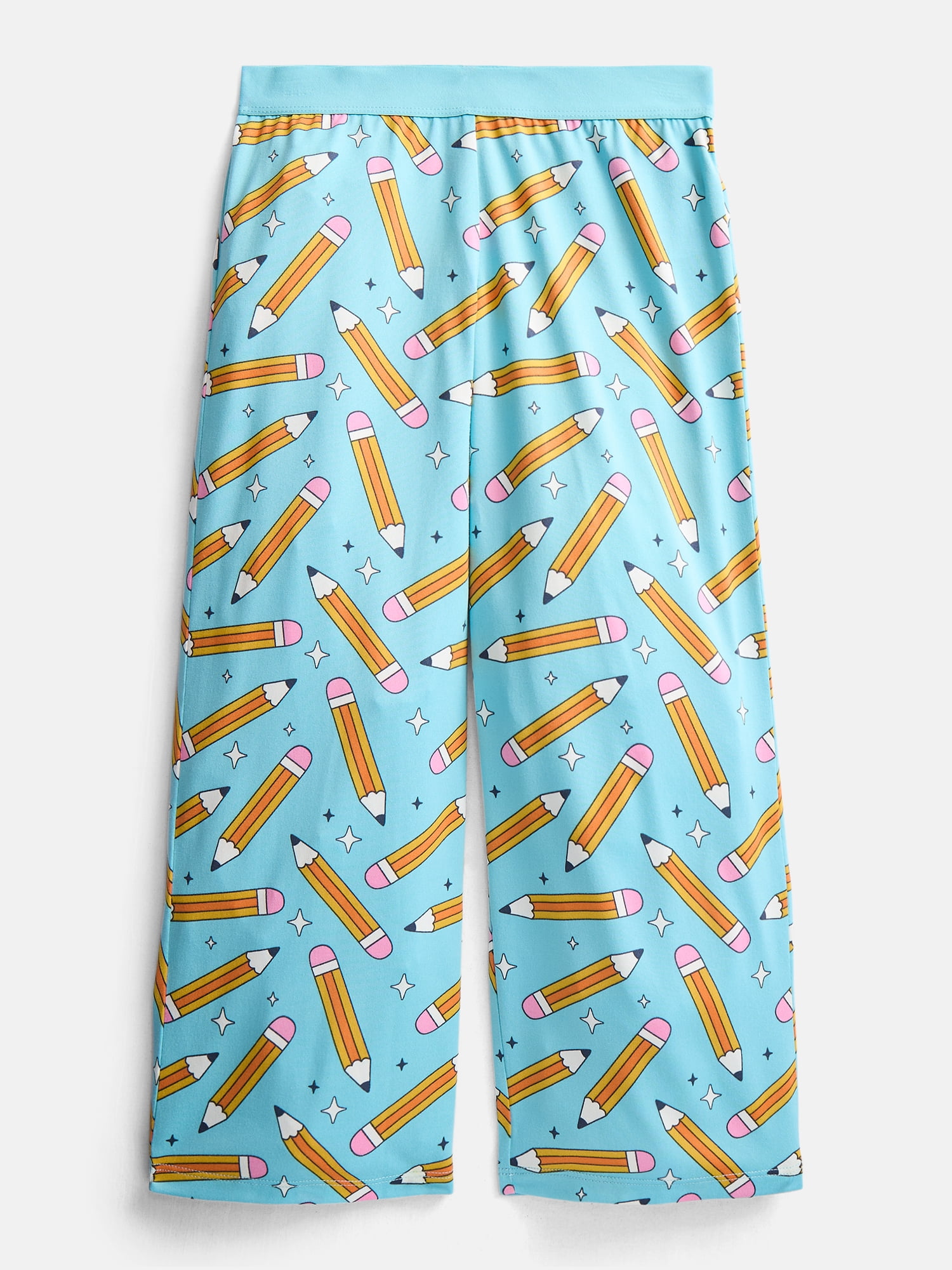 Wonder Nation Girls Graphic Tee with Shorts and Pants Pajama Set, 3 Piece, Sizes 4-18