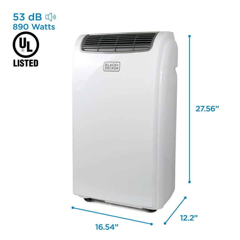 BLACK+DECKER BPT06WTB 6,000 BTU SACC/CEC (10,000 BTU ASHRAE) Portable Air  Conditioner with Remote Control, White 