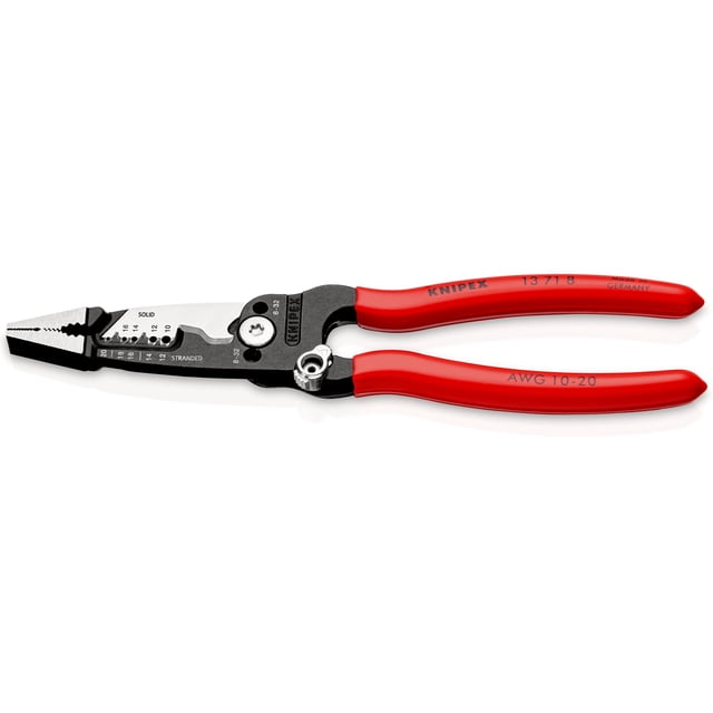 KNIPEX 13 71 8 WireStripper Alicate de electricista multifunción modelo americano recubierto de plástico acabado pavonado 200 mm