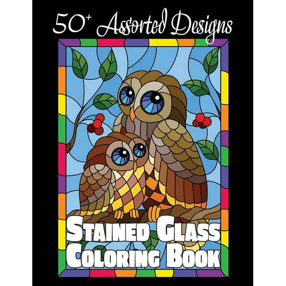 Stained Glass Coloring Book: 50  Assorted Designs, (Paperback)