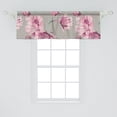 thumbnail image 2 of Nature Window Valance, Garden Theme Oil Painting Looking Flower Drawing on Grunge Vibe Backdrop, Curtain Valance for Kitchen Bedroom with Rod Pocket, 54" X 18", Jade Green and Rose, by Ambesonne, 2 of 2